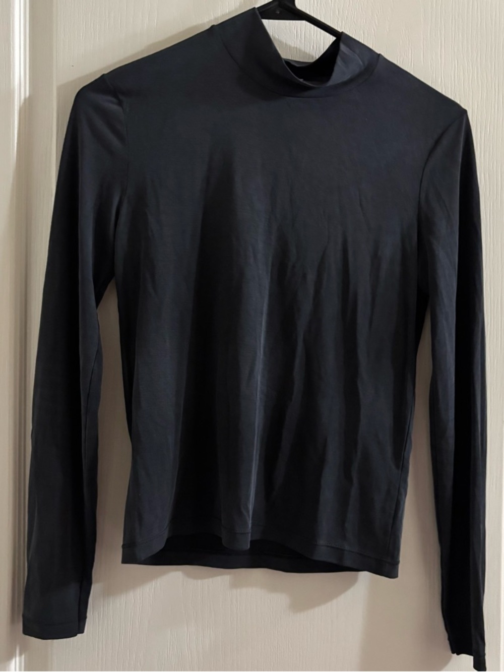 American Apparel Black Long Sleeve Mock Neck Tee